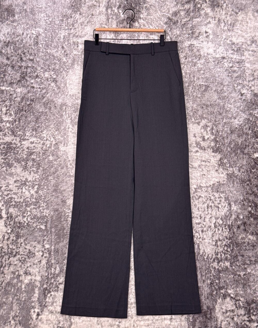 New Vince Pants 12 Womens Gray Wide Leg Suit Trousers